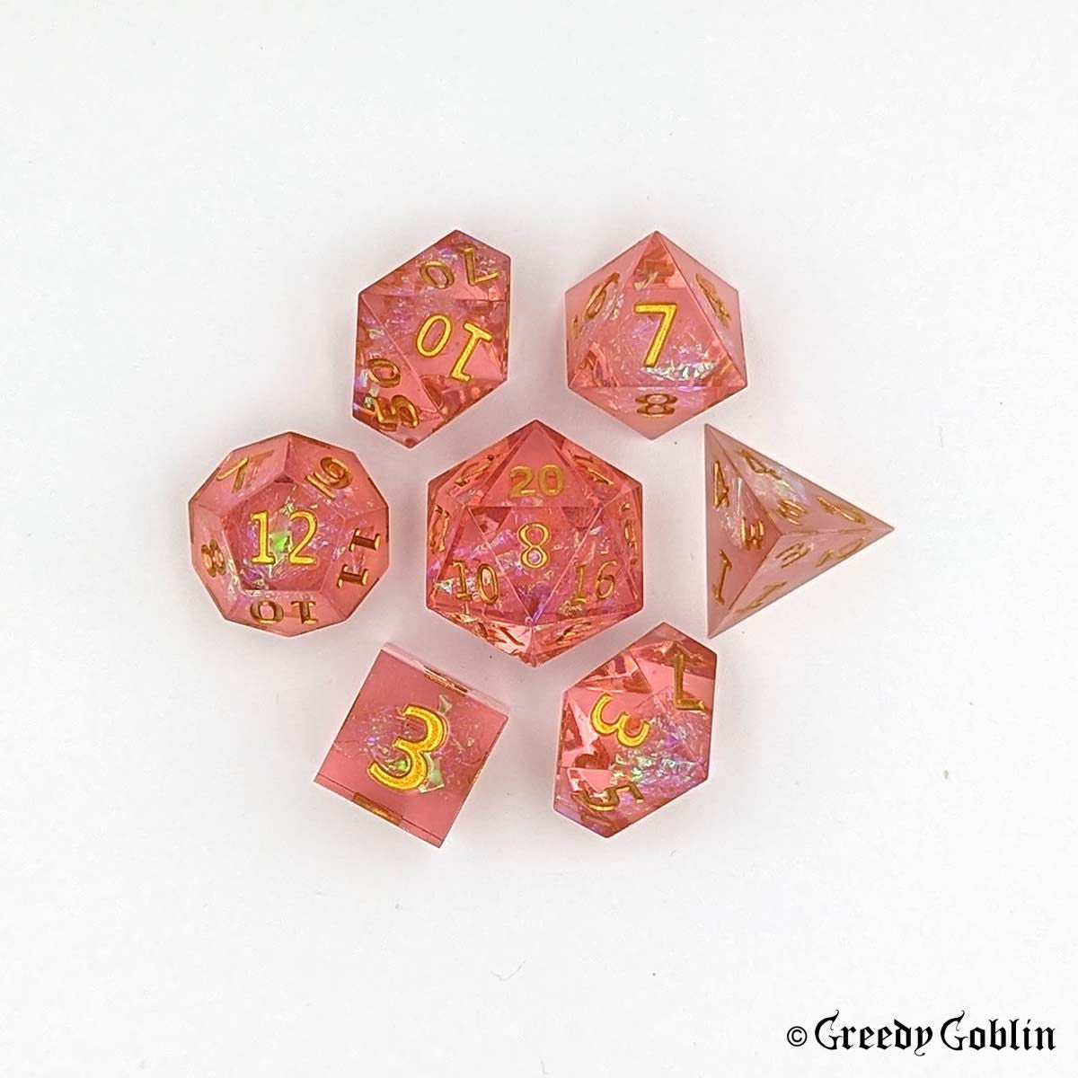 Sharp Polydice Set (Transparent Pink)