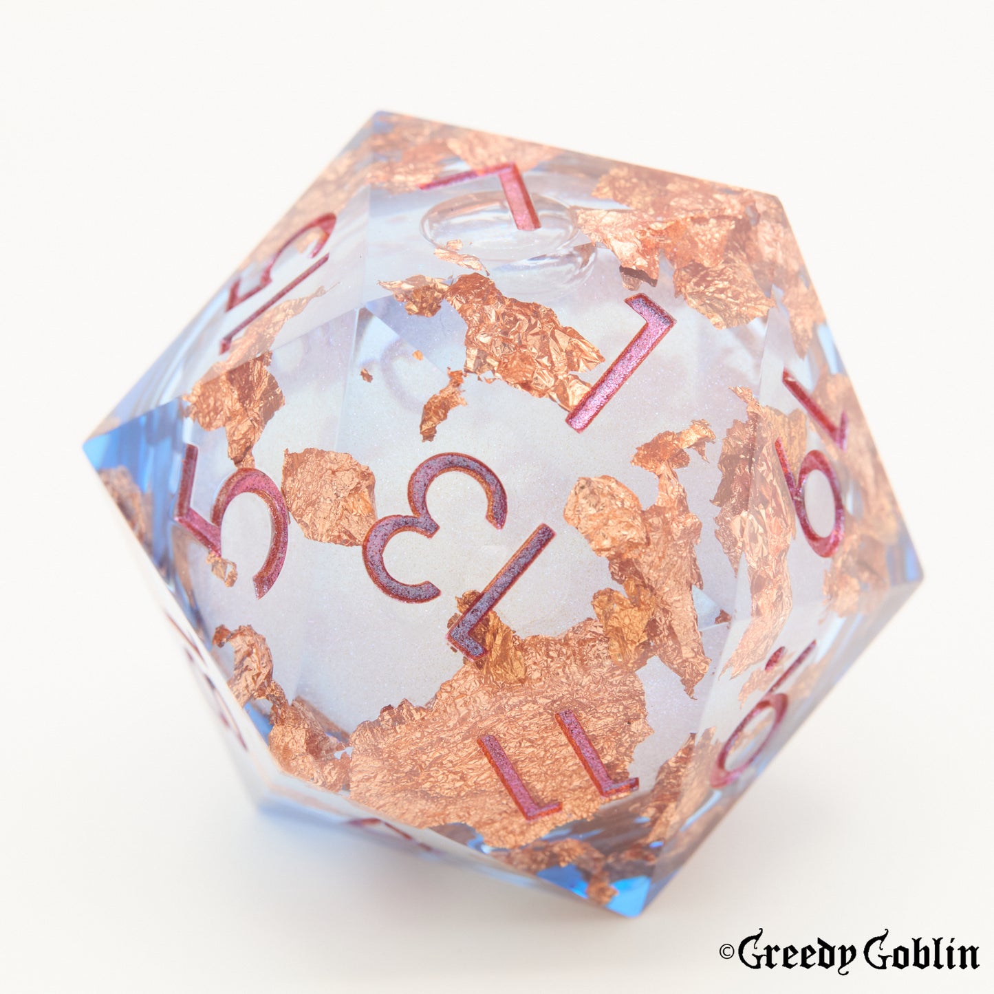 Liquid Core Dice (Gold Flakes Blue)