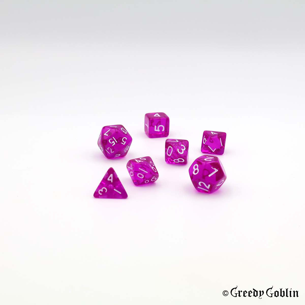 Mini Dice Set Transparent Pink