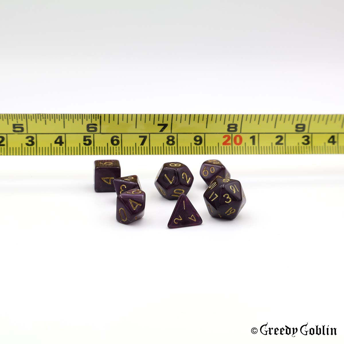 Mini Dice Set Marble Dark Purple