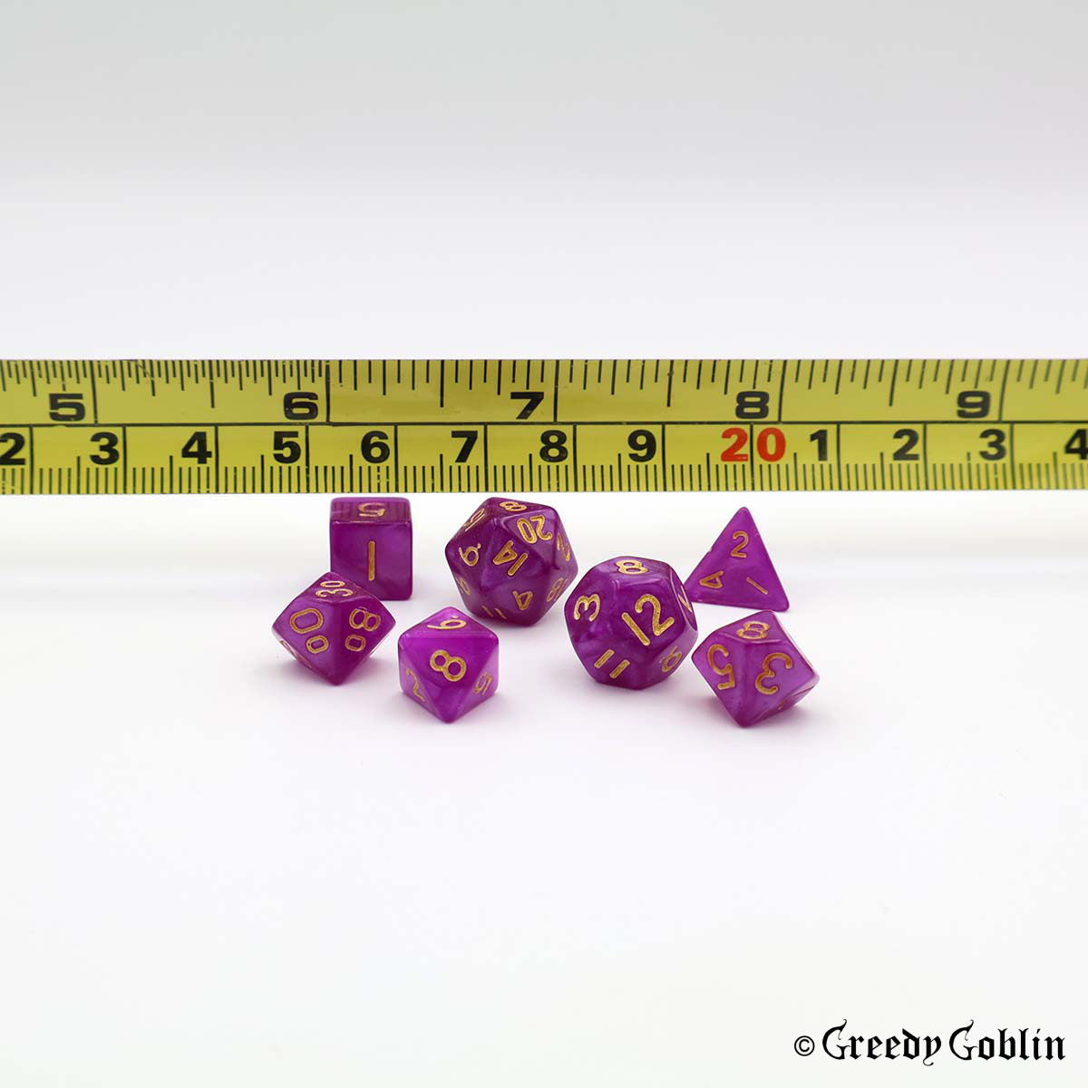 Mini Dice Set Marble Purple-Pink (Magenta)