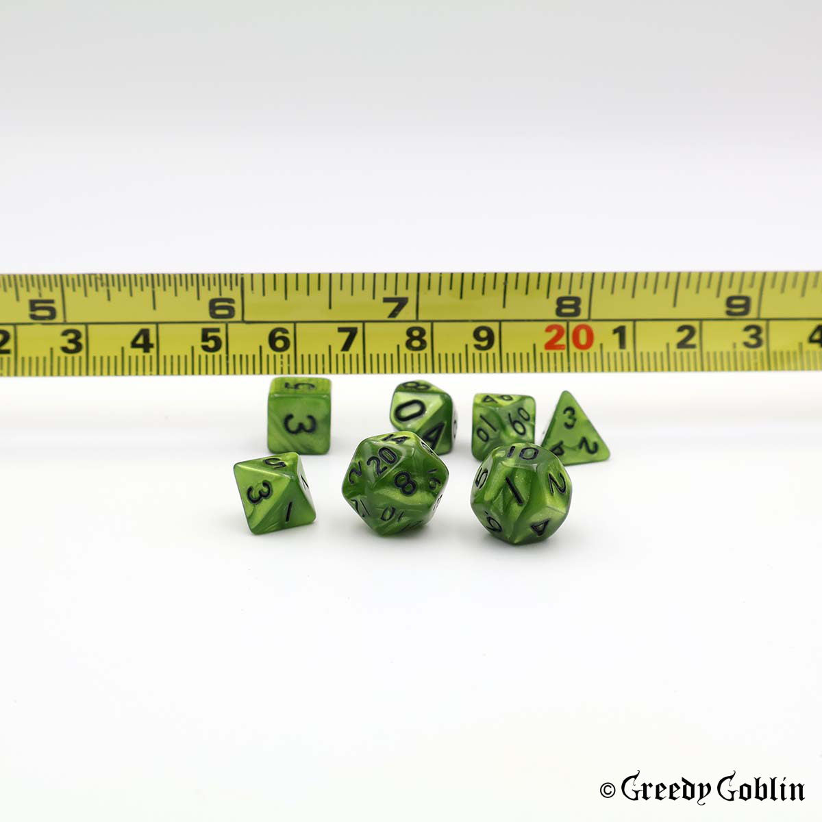 Mini Dice Set Marble Green (Dark Olive)