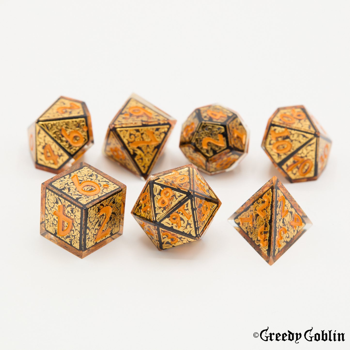 Sharp Polydice Set (Golden Filigree)
