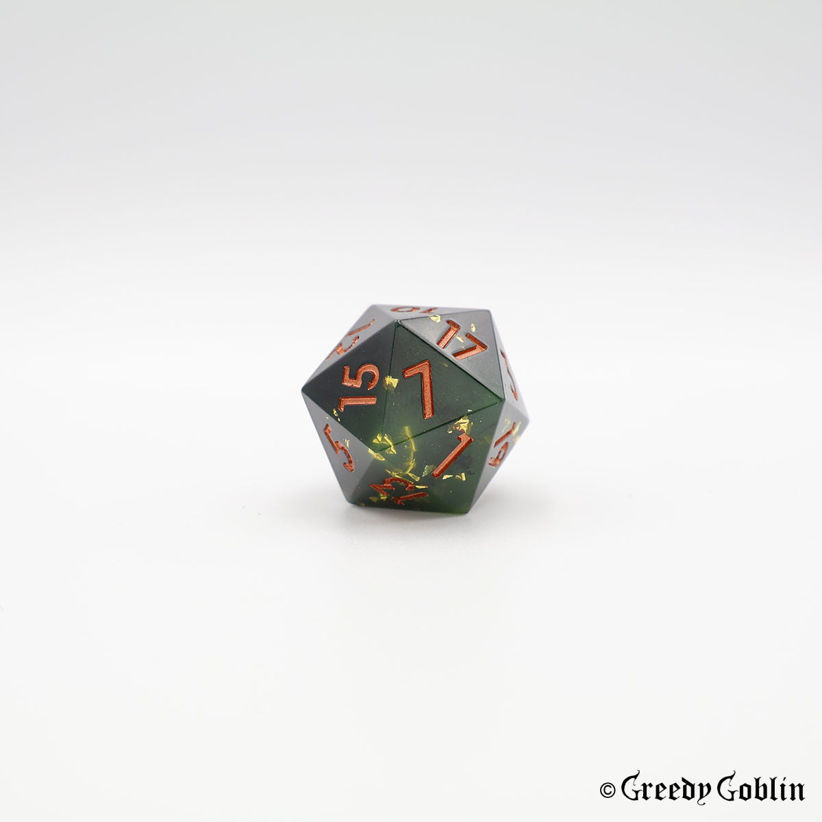 Sharp Polydice Set (Dark Green Smoke with Gold Flakes)