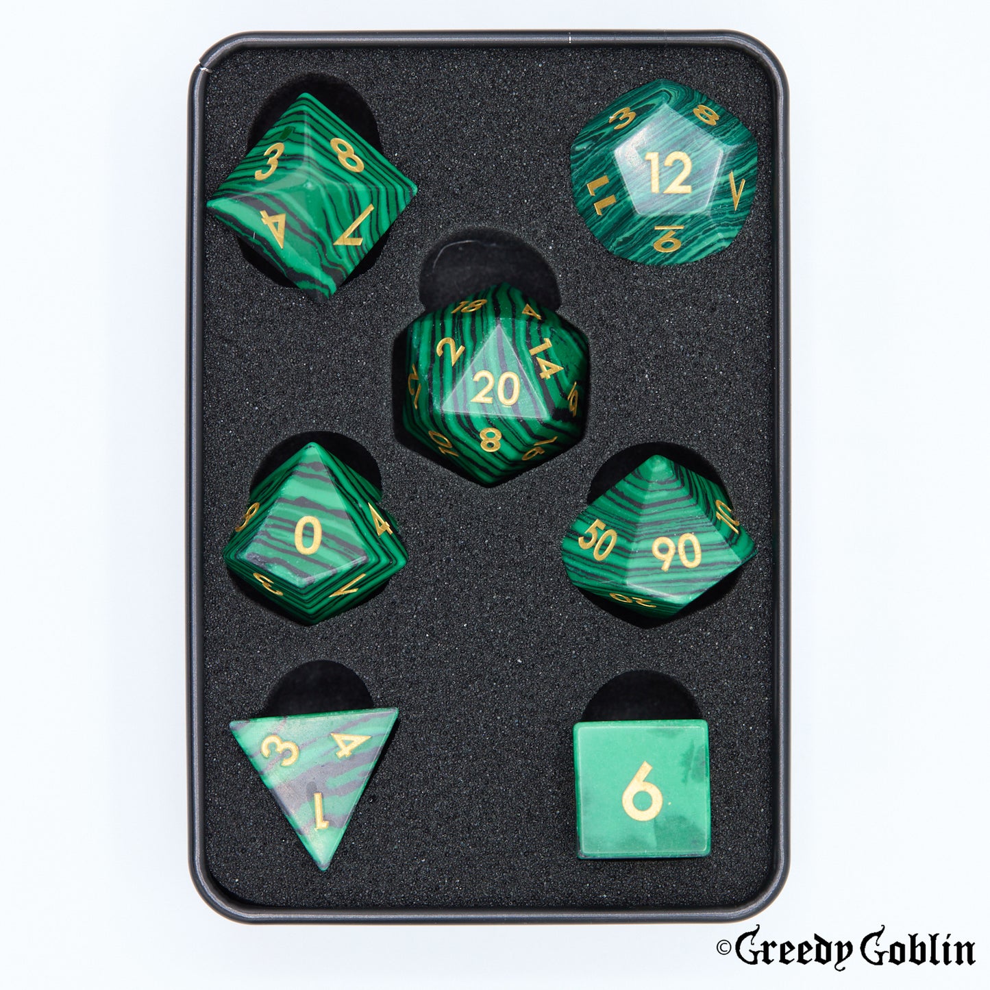 Malachite Polydice Set