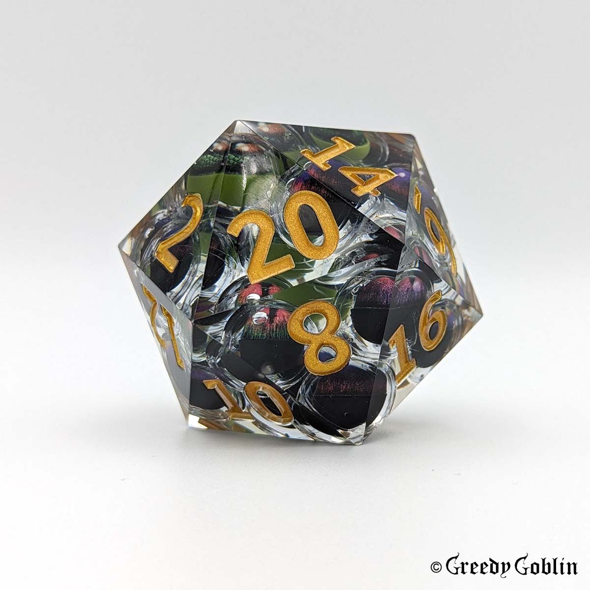 Liquid Core Dice (Multicolored Dragon Eyes)
