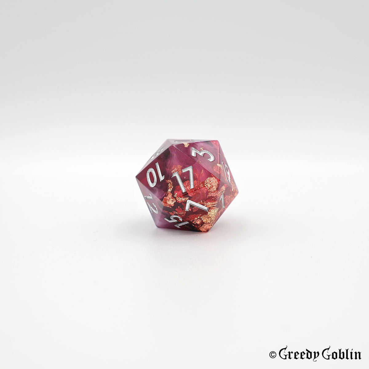 Sharp Polydice Set (Dark Red and Pink Smoke with Gold Flakes)