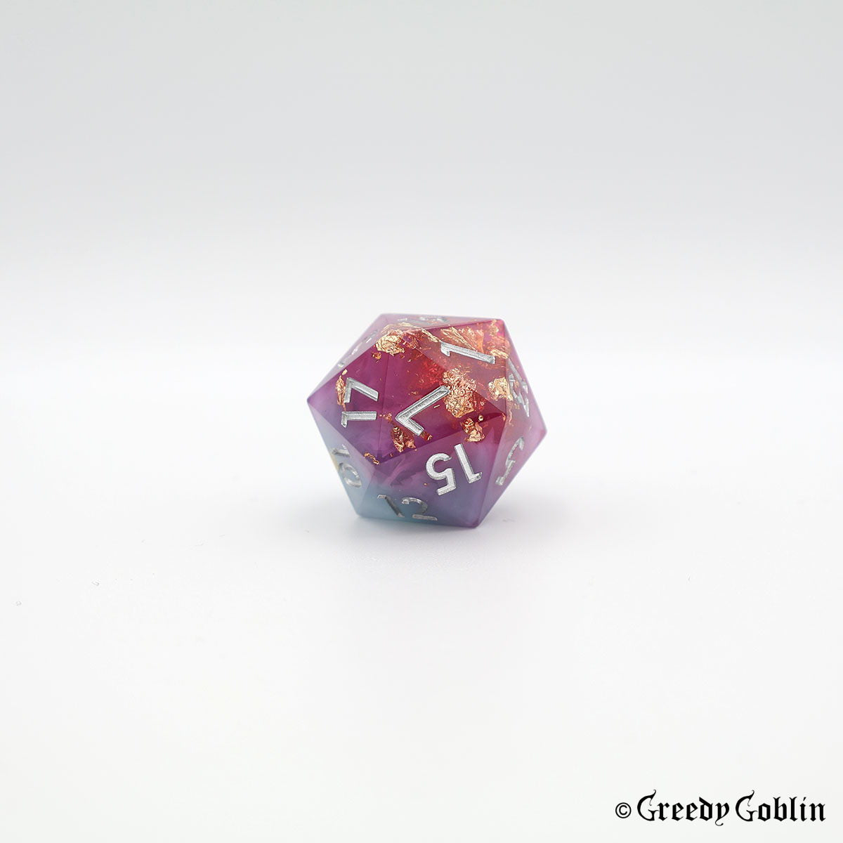 Sharp Polydice Set (Grey Red Smoke with Gold Flakes)