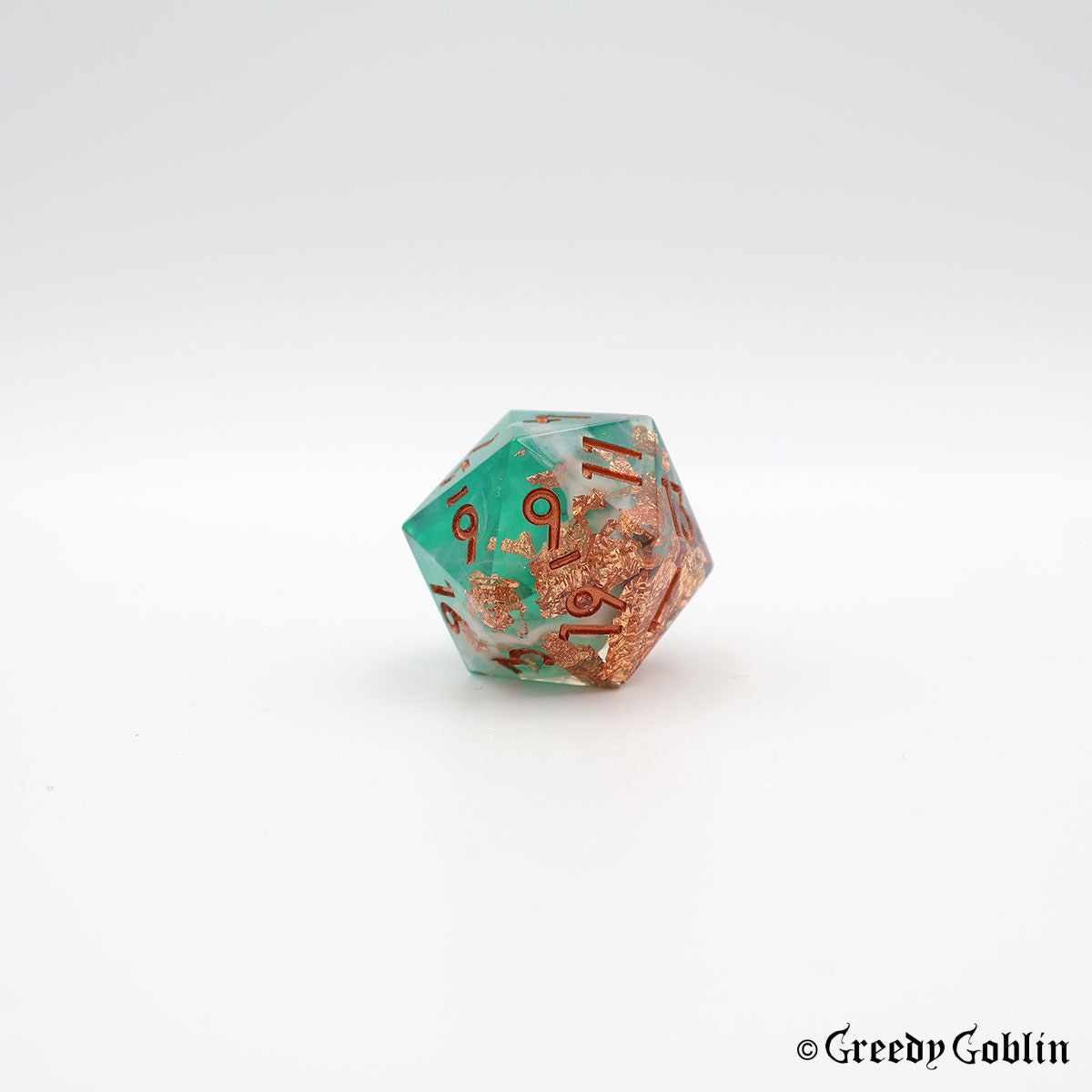 Sharp Polydice Set (Green White Smoke with Gold Flakes)