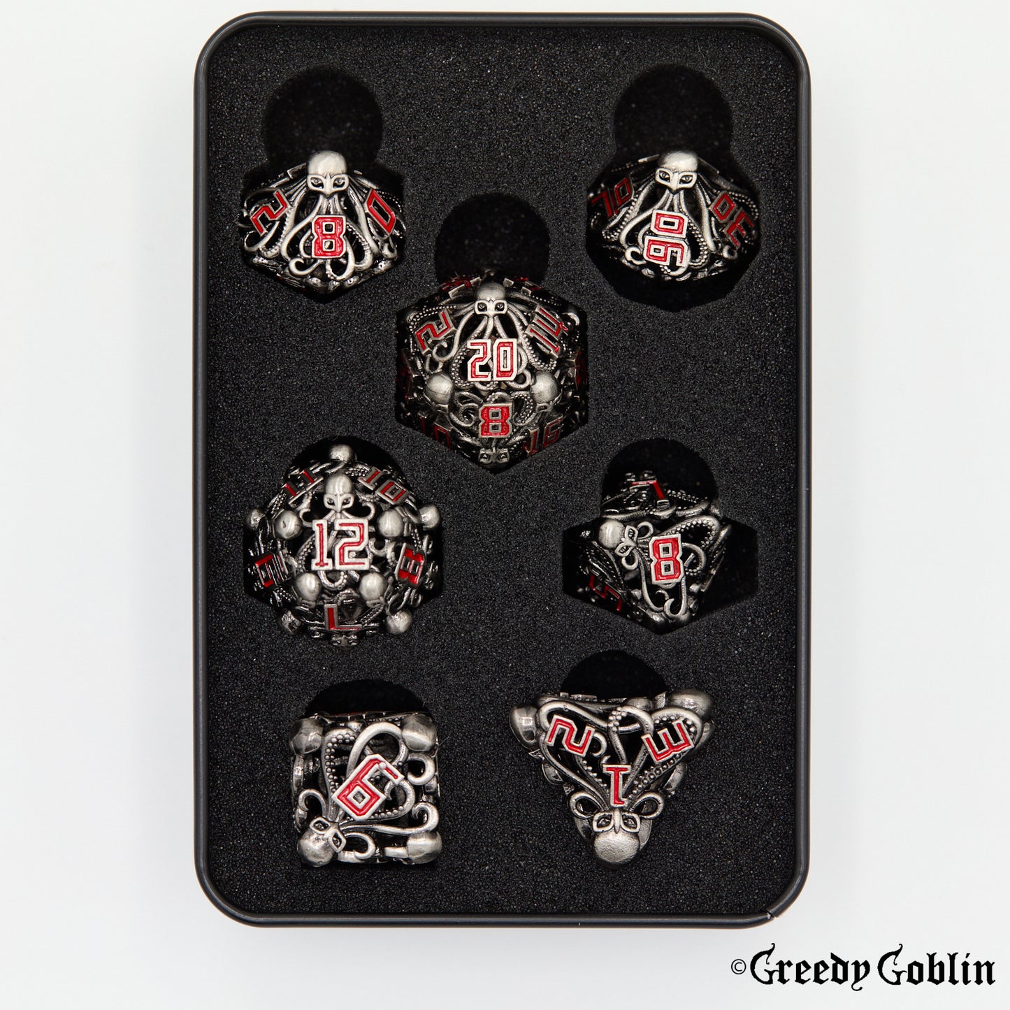 Metal Hollow Dice Set (Kraken Silver)