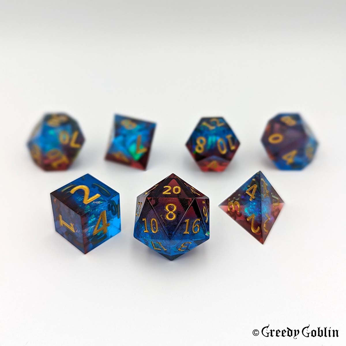 Sharp Polydice Set (Transparent Blue Red)