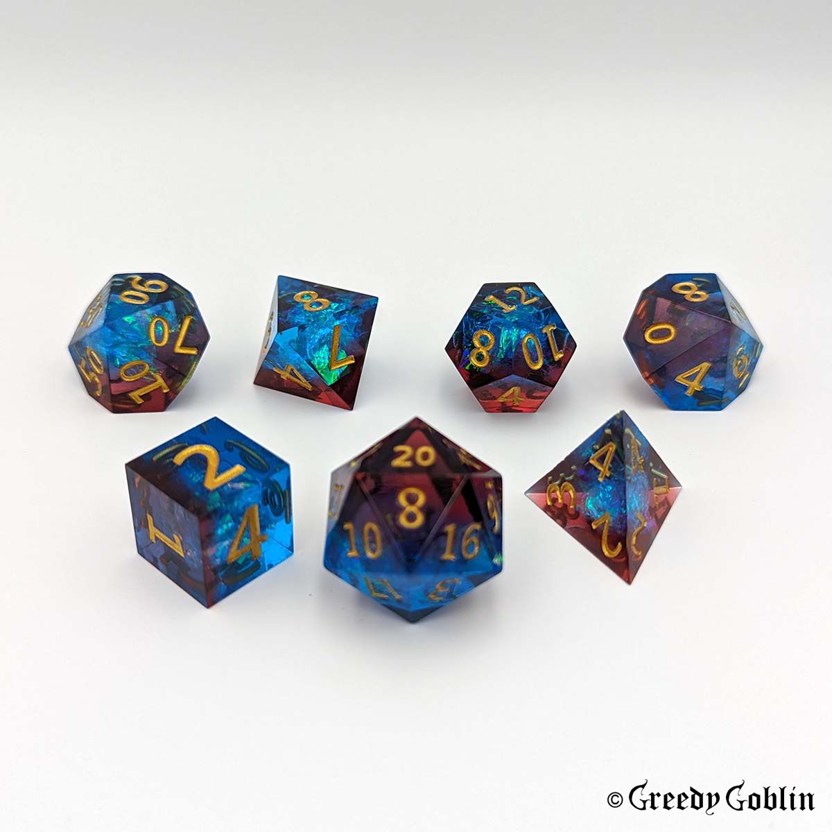 Sharp Polydice Set (Transparent Blue Red)
