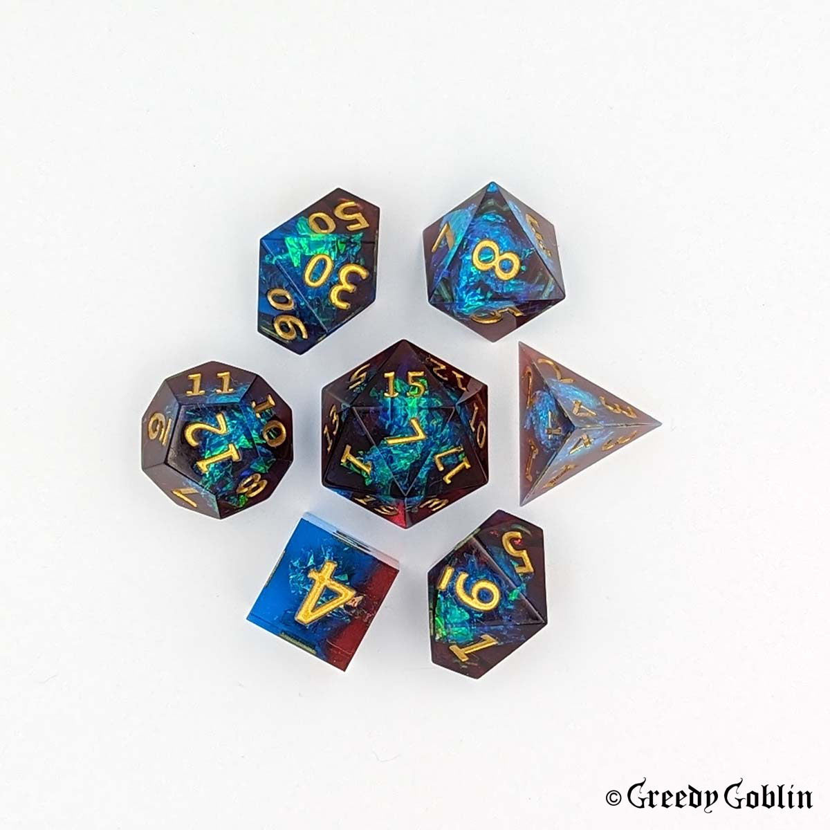 Sharp Polydice Set (Transparent Blue Red)
