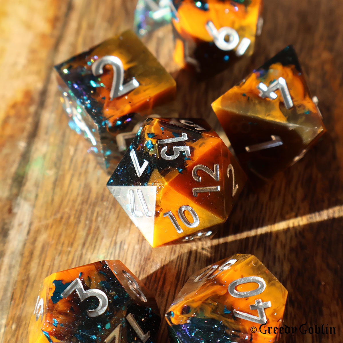 Sharp Polydice Set (Dark Orange Smoke Laser)