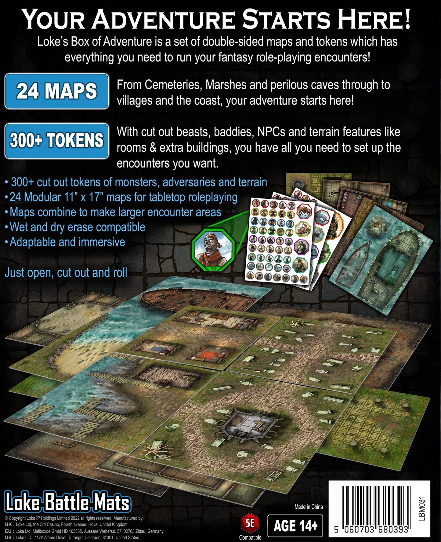 Loke Battlemats - Box of Adventure - Coast of Dread (Maps, Tokens & Adventure!)