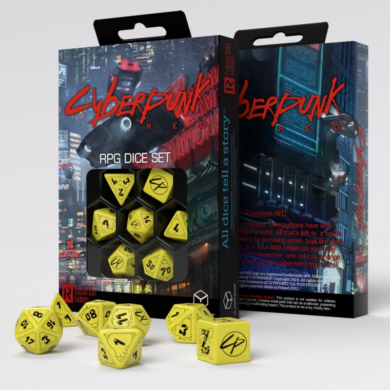 Q-Workshop - Cyberpunk Red Dice Set: Danger Zone