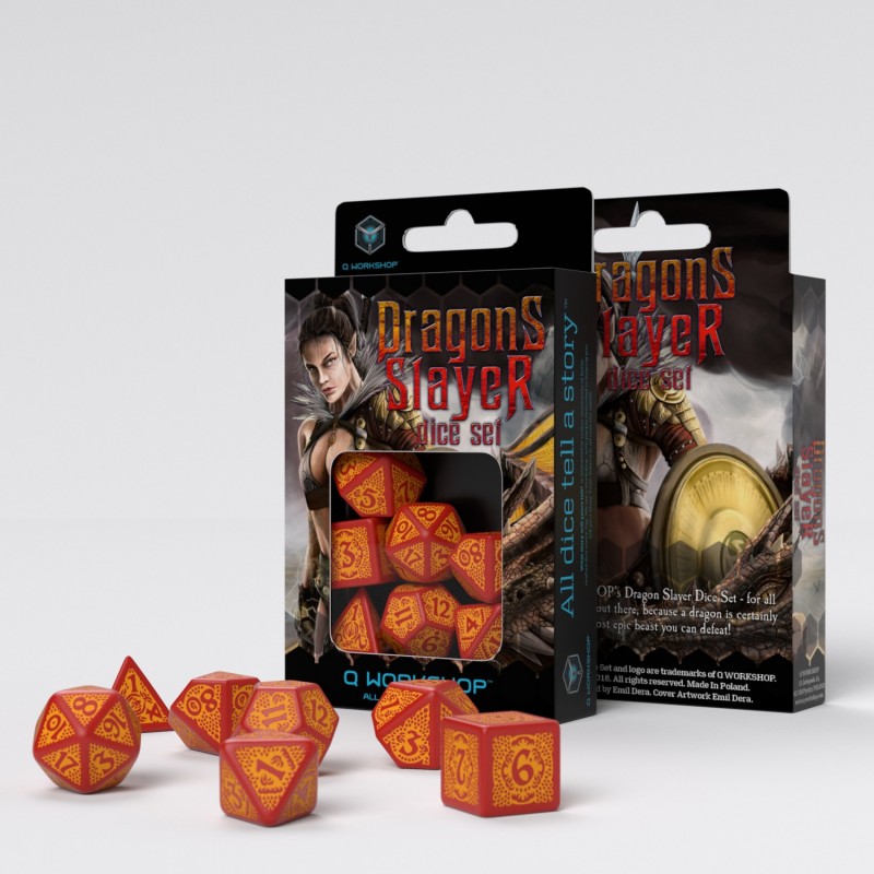 Q-Workshop - Dragon Slayer Red & orange Dice Set