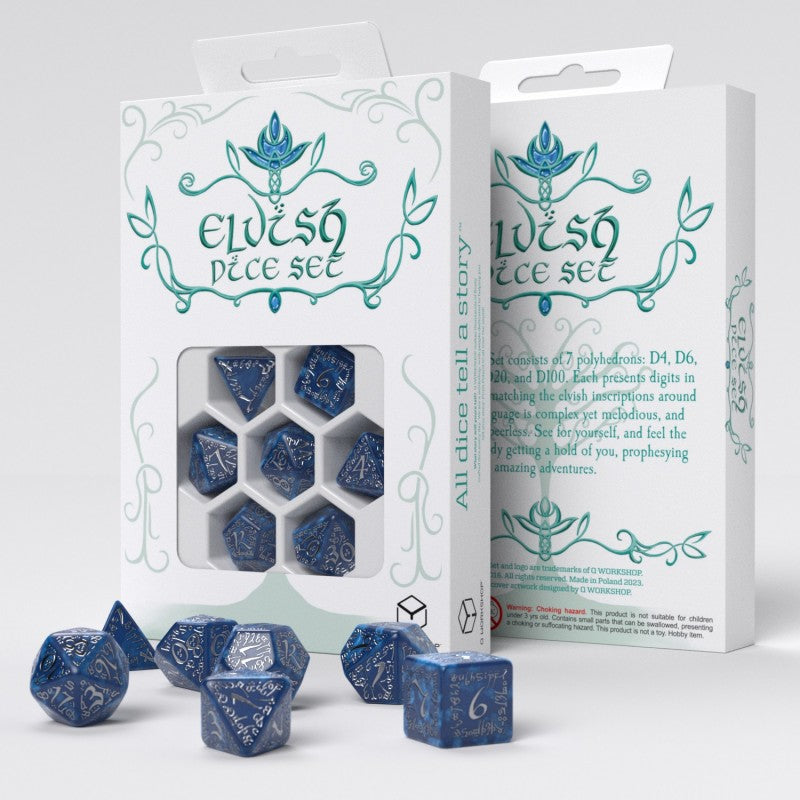 Q-Workshop - Elvish Cobalt & Silver Dice Set