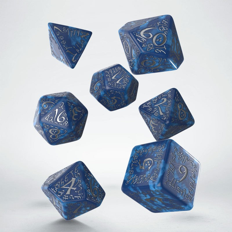 Q-Workshop - Elvish Cobalt & Silver Dice Set