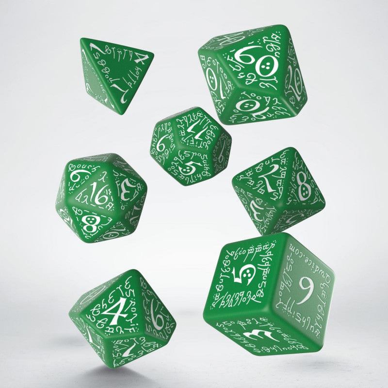 Q-Workshop - Elvish Green & white Dice Set
