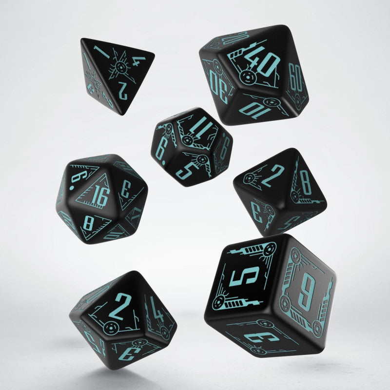 Q-Workshop - Galactic Black & blue Dice Set