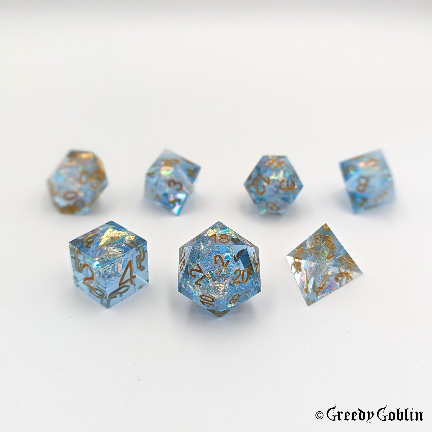 Sharp Polydice Set (Transparent Blue Laser)
