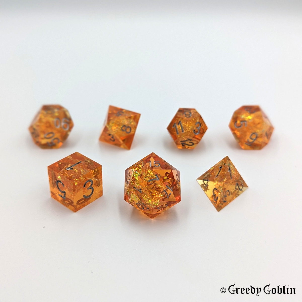 Sharp Polydice Set (Transparent Orange)