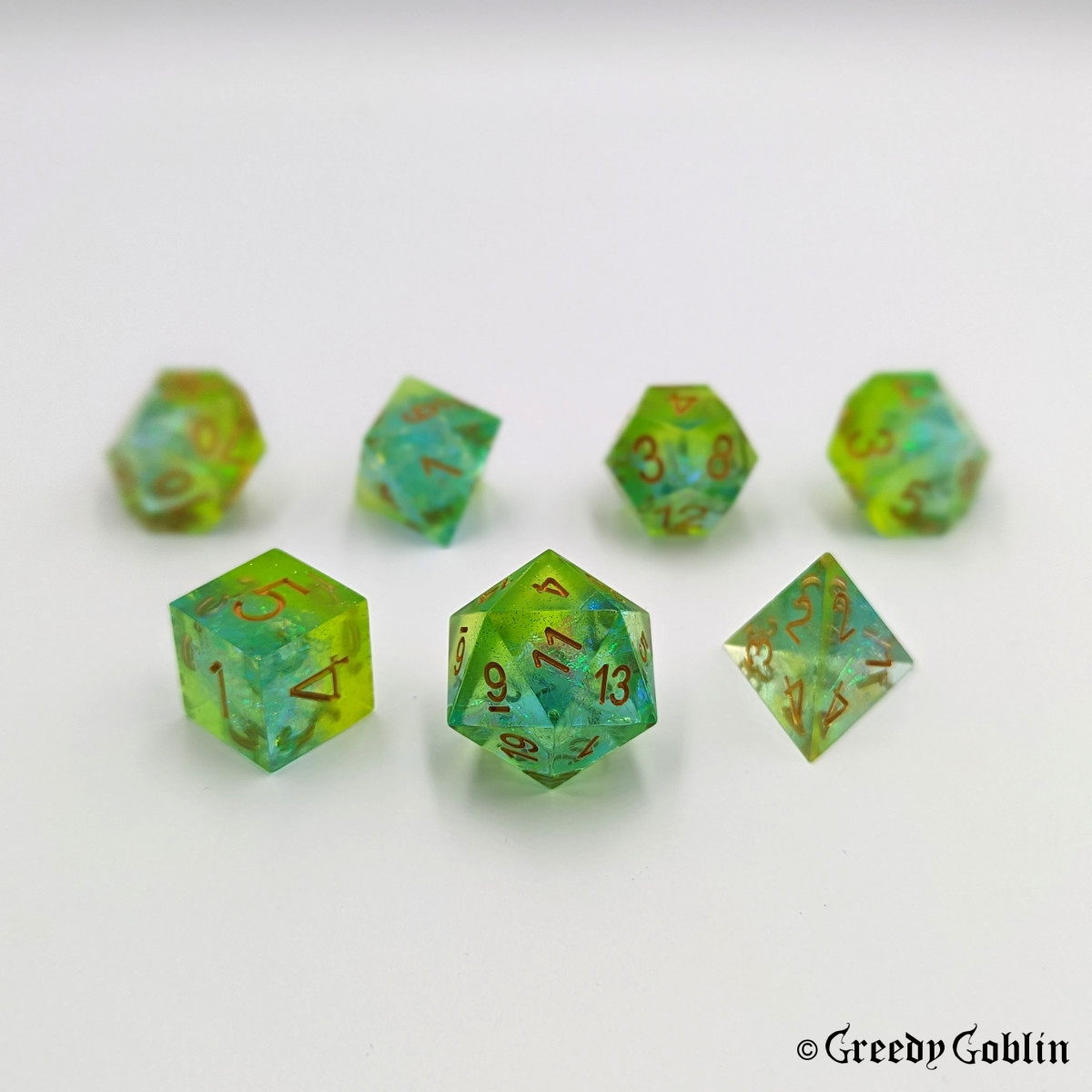 Sharp Polydice Set (Transparent Green)
