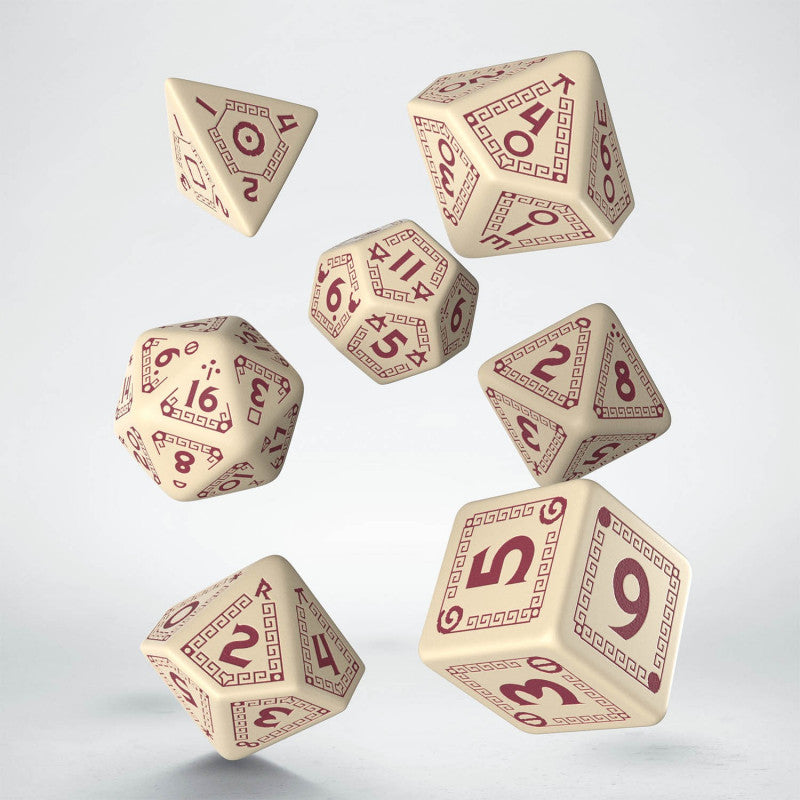Q-Workshop - RuneQuest Beige & burgundy Dice Set