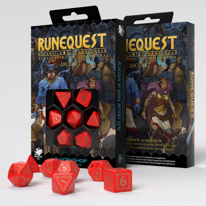 Q-Workshop - RuneQuest Red & gold Dice Set