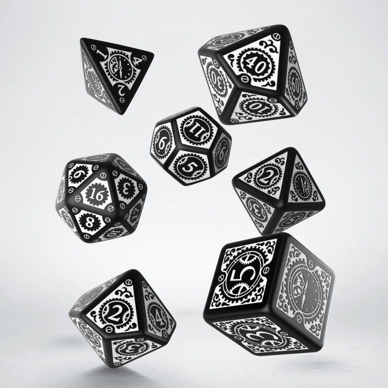 Q-Workshop - Steampunk Clockwork Black & White Dice Set