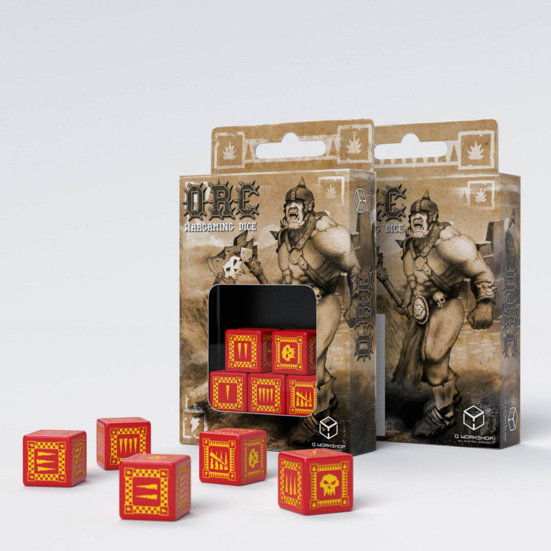 Q-Workshop - Orc Red & yellow 5D6 Dice