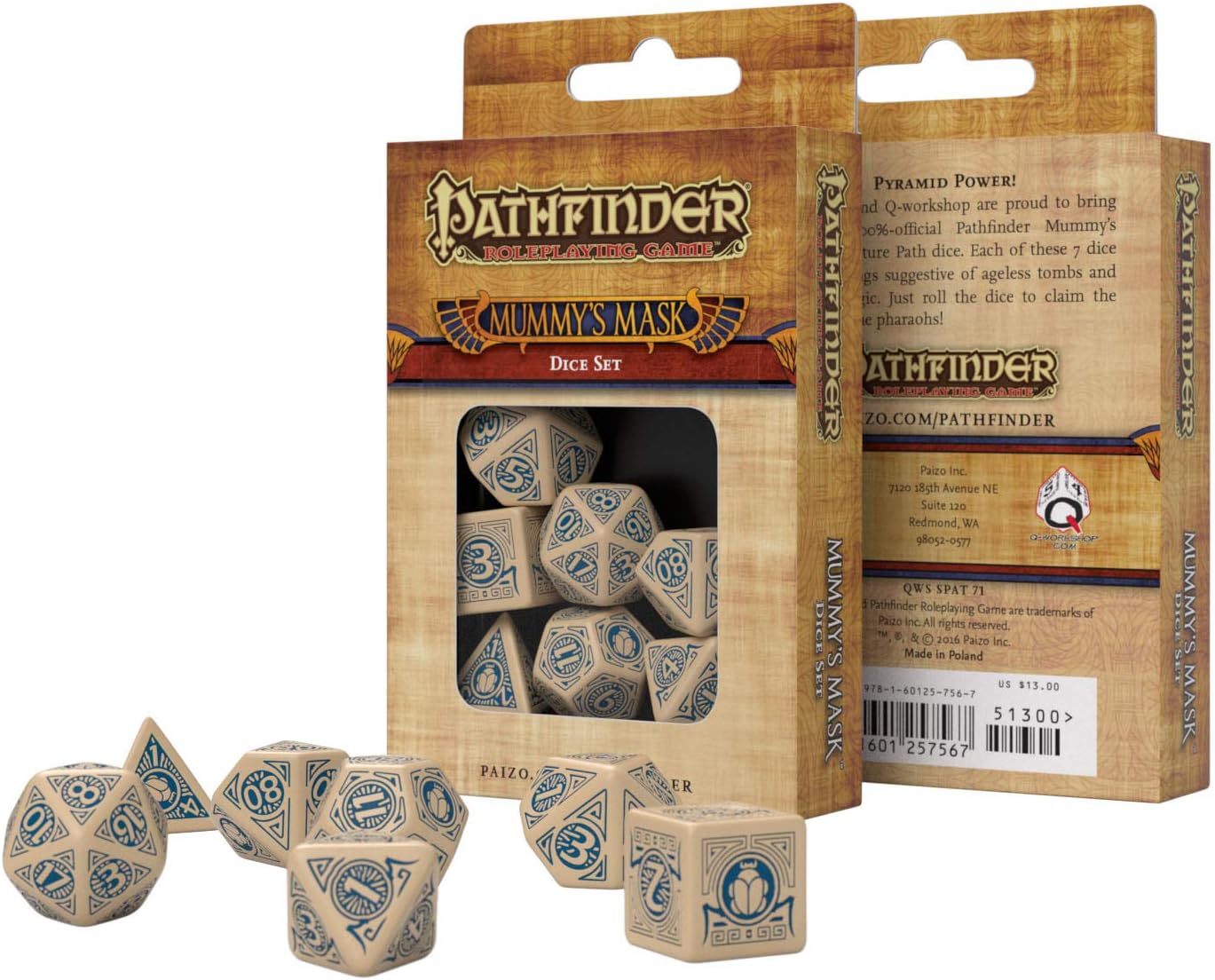 Q-Workshop Pathfinder Dice Set : Mummy's Mask