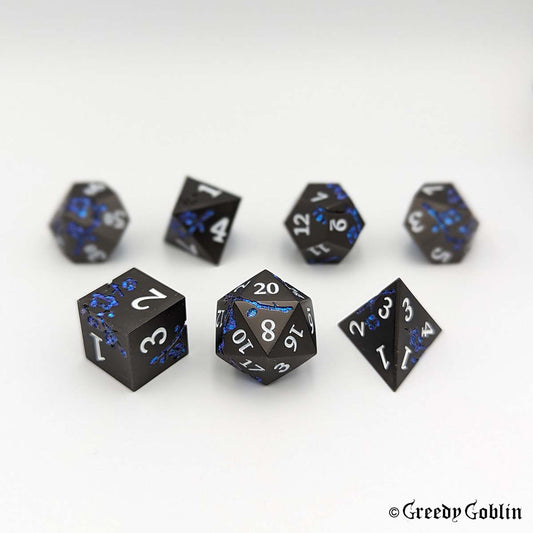 Metal Polydice Set (Gunmetal Blossom Blue Mica)