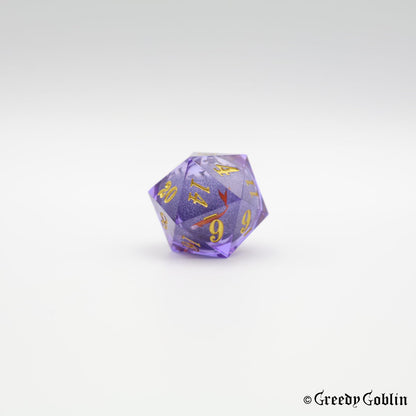 Liquid Core Dice Set Purple Fish Gold