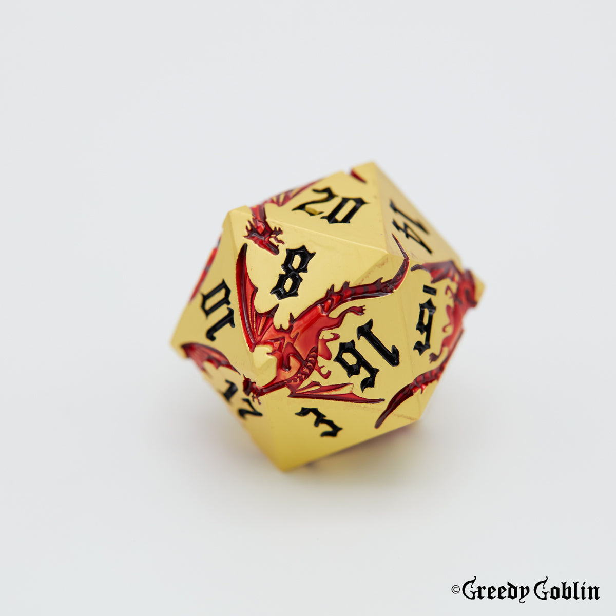 Metal Polydice Set (Dragons Shadow Gold Red)