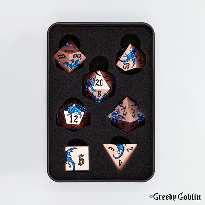 Metal Polydice Set (Dragons Shadow Copper Blue)