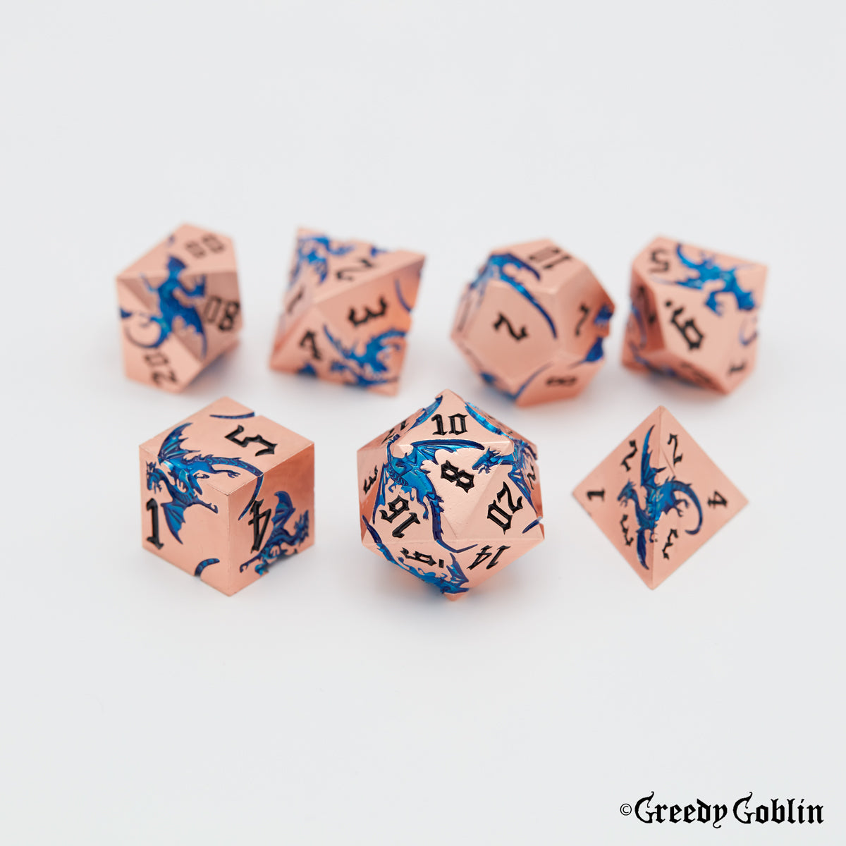 Metal Polydice Set (Dragons Shadow Copper Blue)