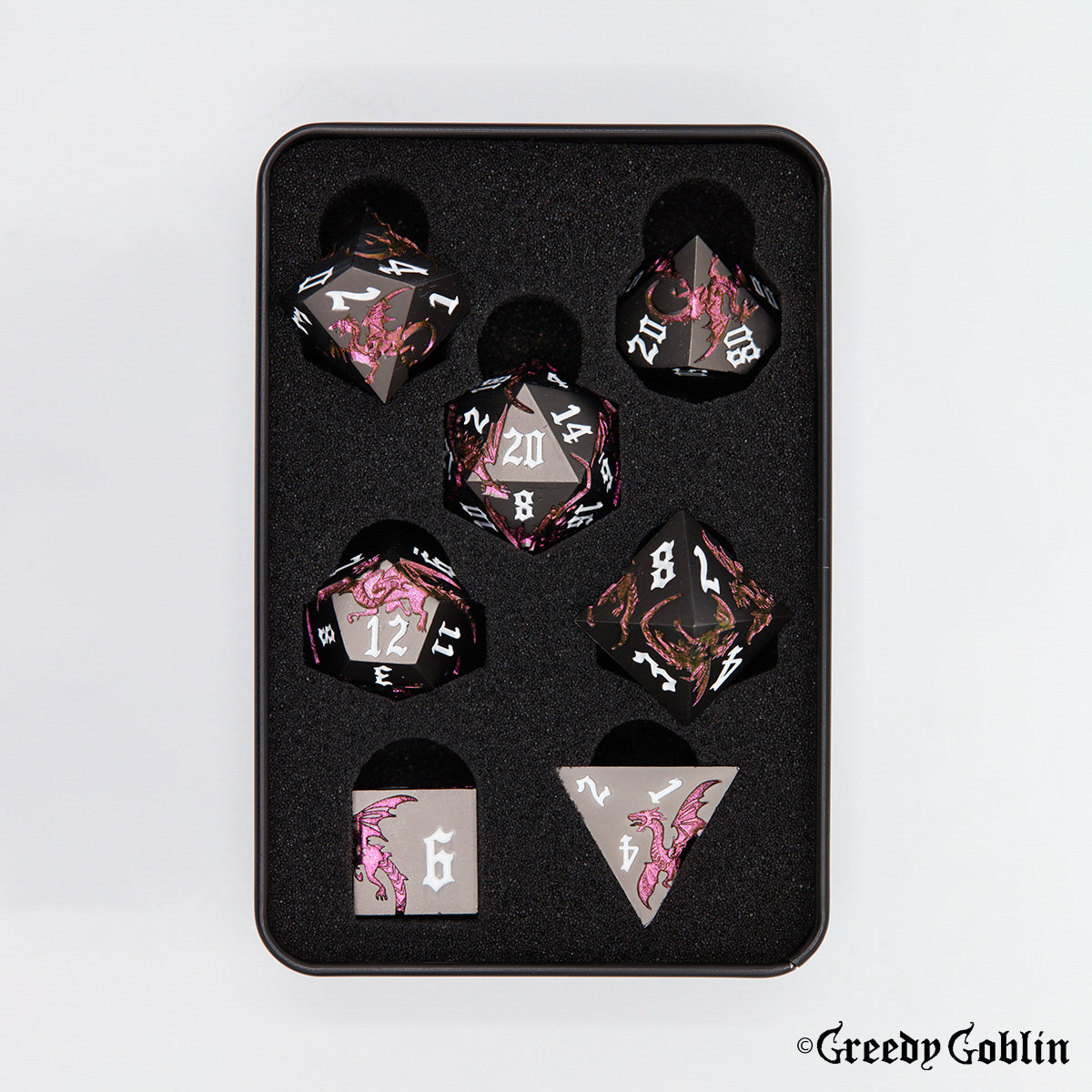 Metal Polydice Set (Dragons Shadow Dark Pink)