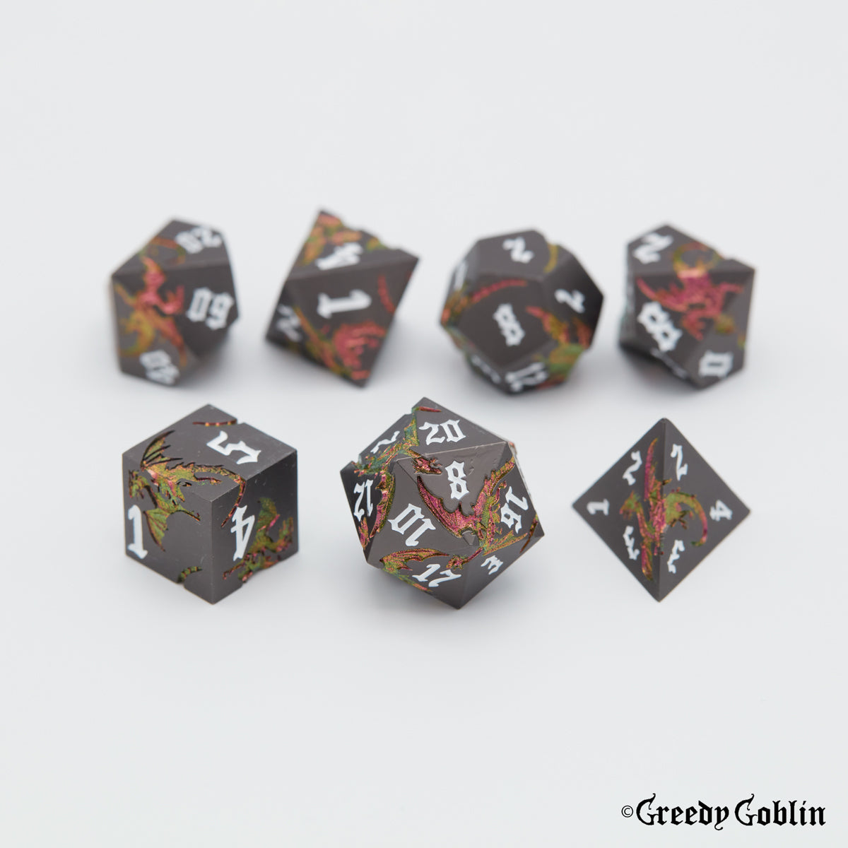 Metal Polydice Set (Dragons Shadow Dark Pink)