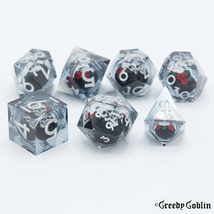 Liquid Core Dice Set (Rose Skull)