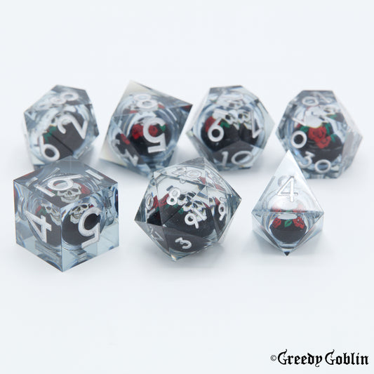 Liquid Core Dice Set (Rose Skull)