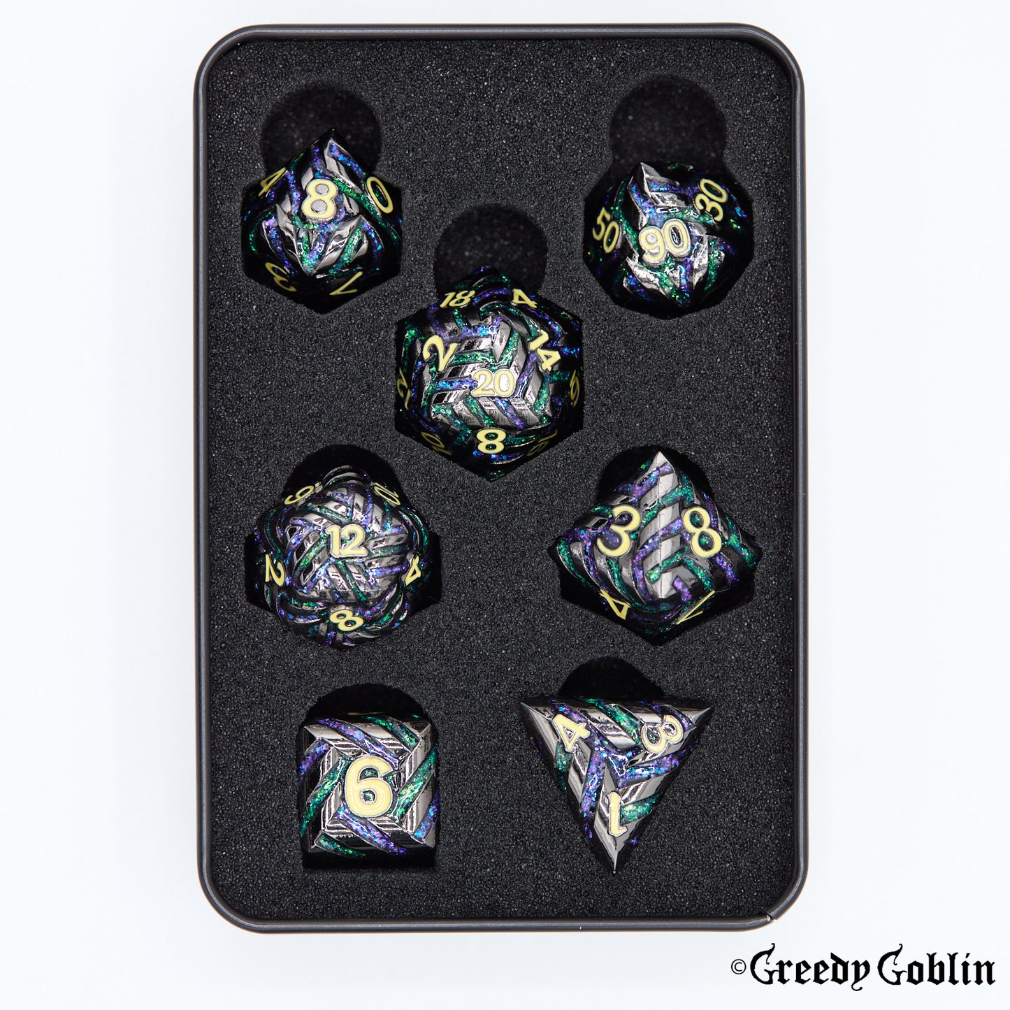 Metal Polydice Set (Woven Nether)