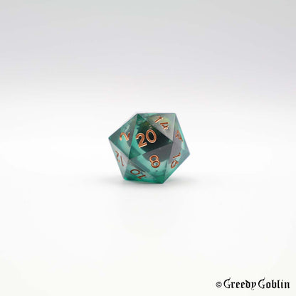 Liquid Core Dice Set (Dark Green Eye)