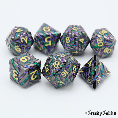 Metal Polydice Set (Woven Nether)