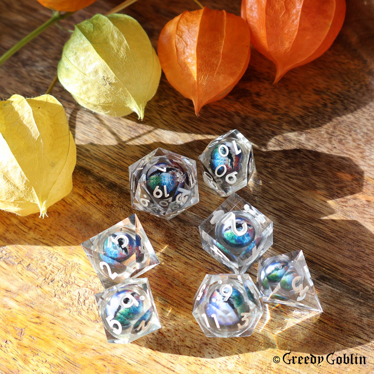 Liquid Core Dice Set (Multi-colored Eye)