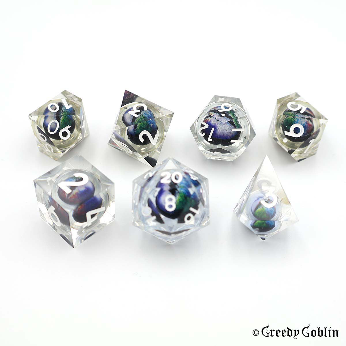 Liquid Core Dice Set (Multi-colored Eye)