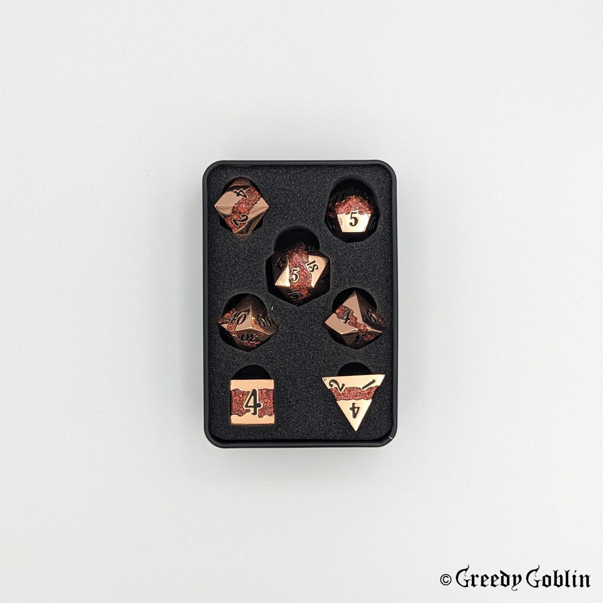 Metal Polydice Set (Copper with Red Mica)