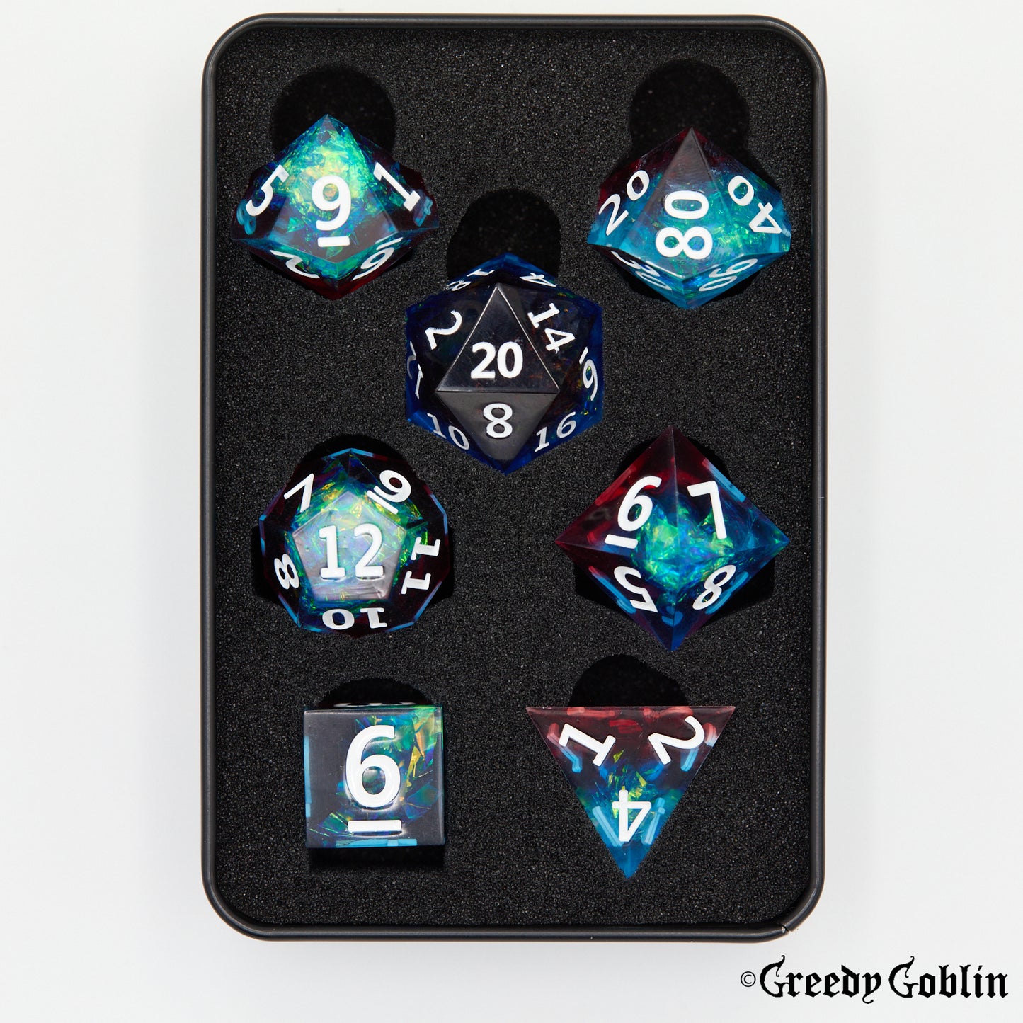 Sharp Polydice Set (Transparent Blue Red White)