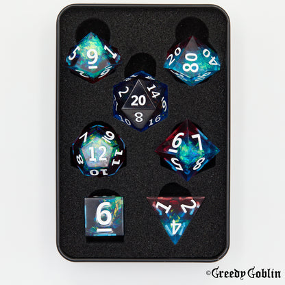Sharp Polydice Set (Transparent Blue Red White)